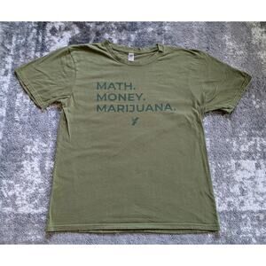 Math. Money. Marijuana. Andrew Yang T-Shirt 100% Cotton - Large, Made In USA